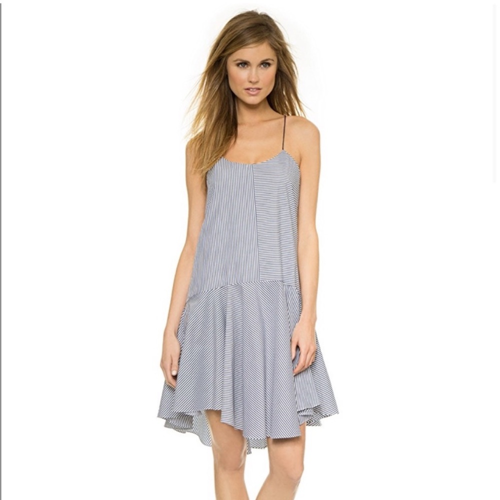 Tibi New York Striped Drop Waist Dress